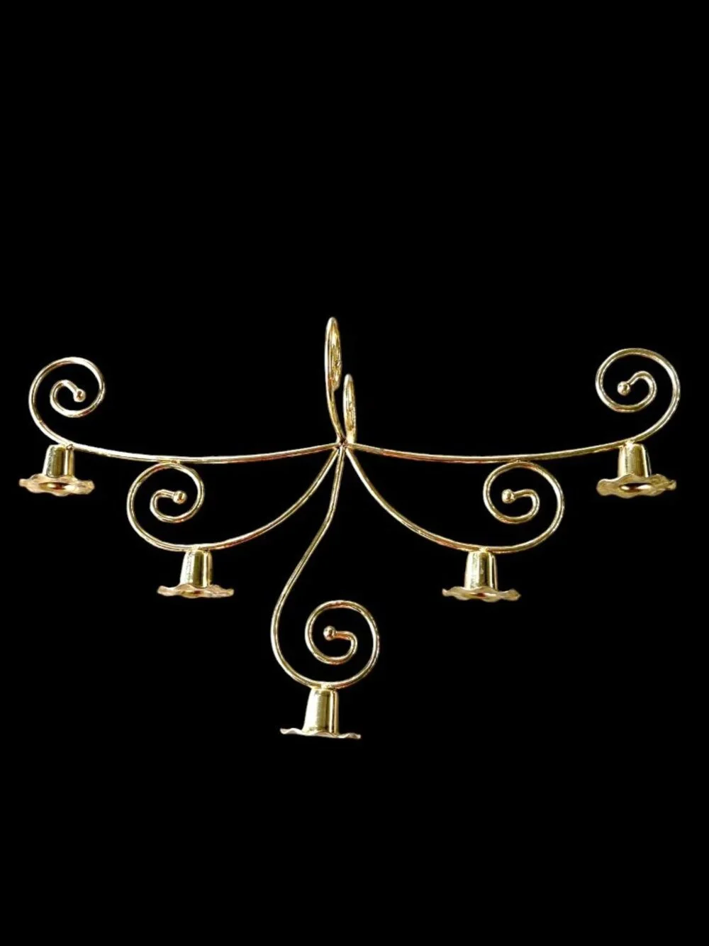 VTG Home Interiors Homco Gold Brass 5 Candle Votive Cup Candelabra Centerpiece